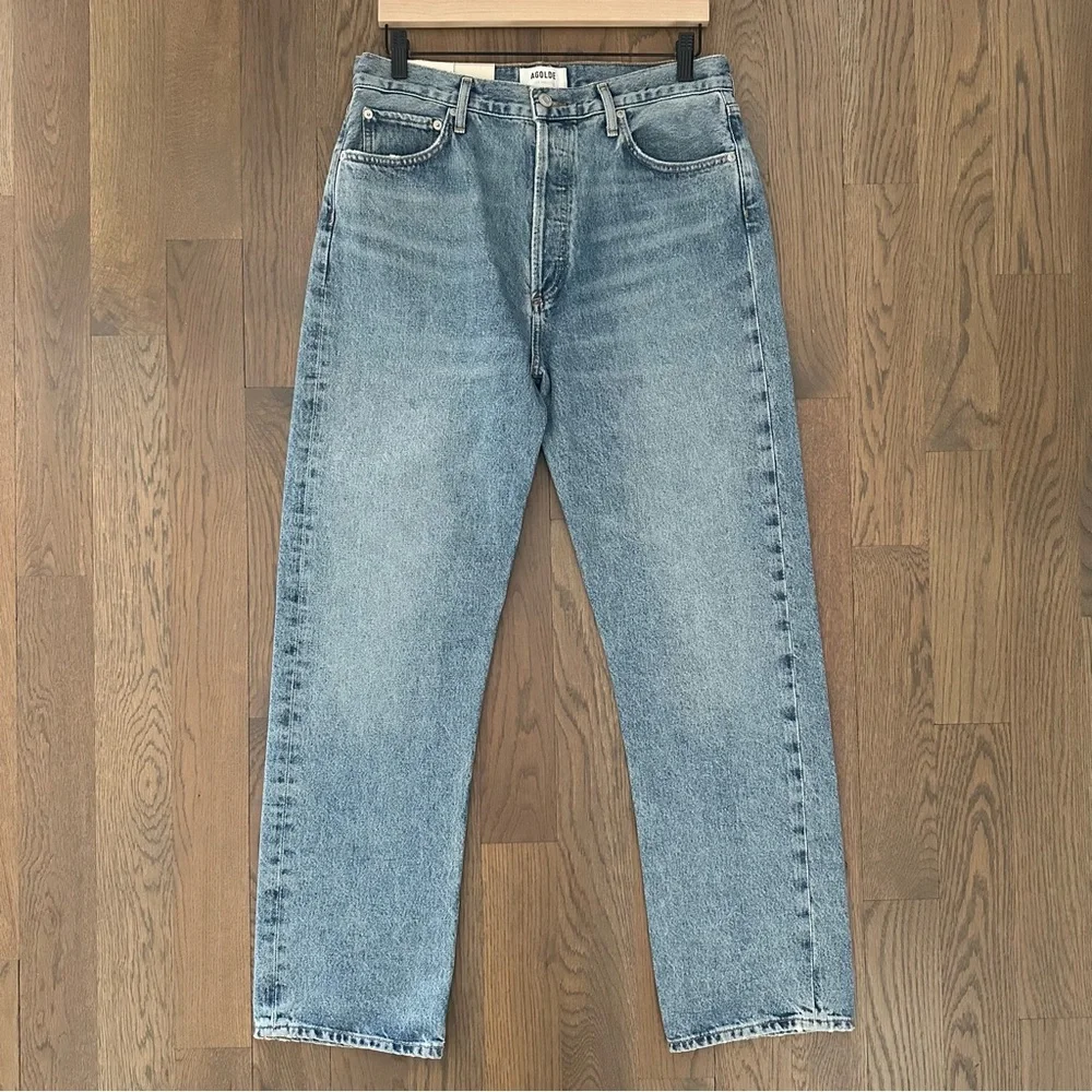 NWT Agolde 90s Pinch Waist High Rise Straight Jeans in Navigate Size 29 - Picture 5 of 11